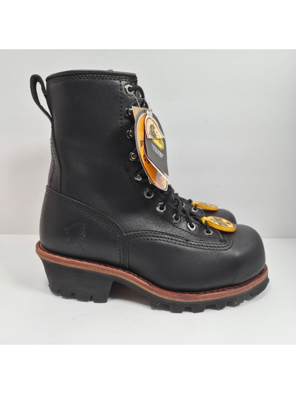 Chippewa Men's Black Composite Toe Leather Work Boots 73111 US Size 8M NWT